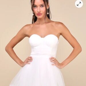 Lulu's White Strapless Mini Dress